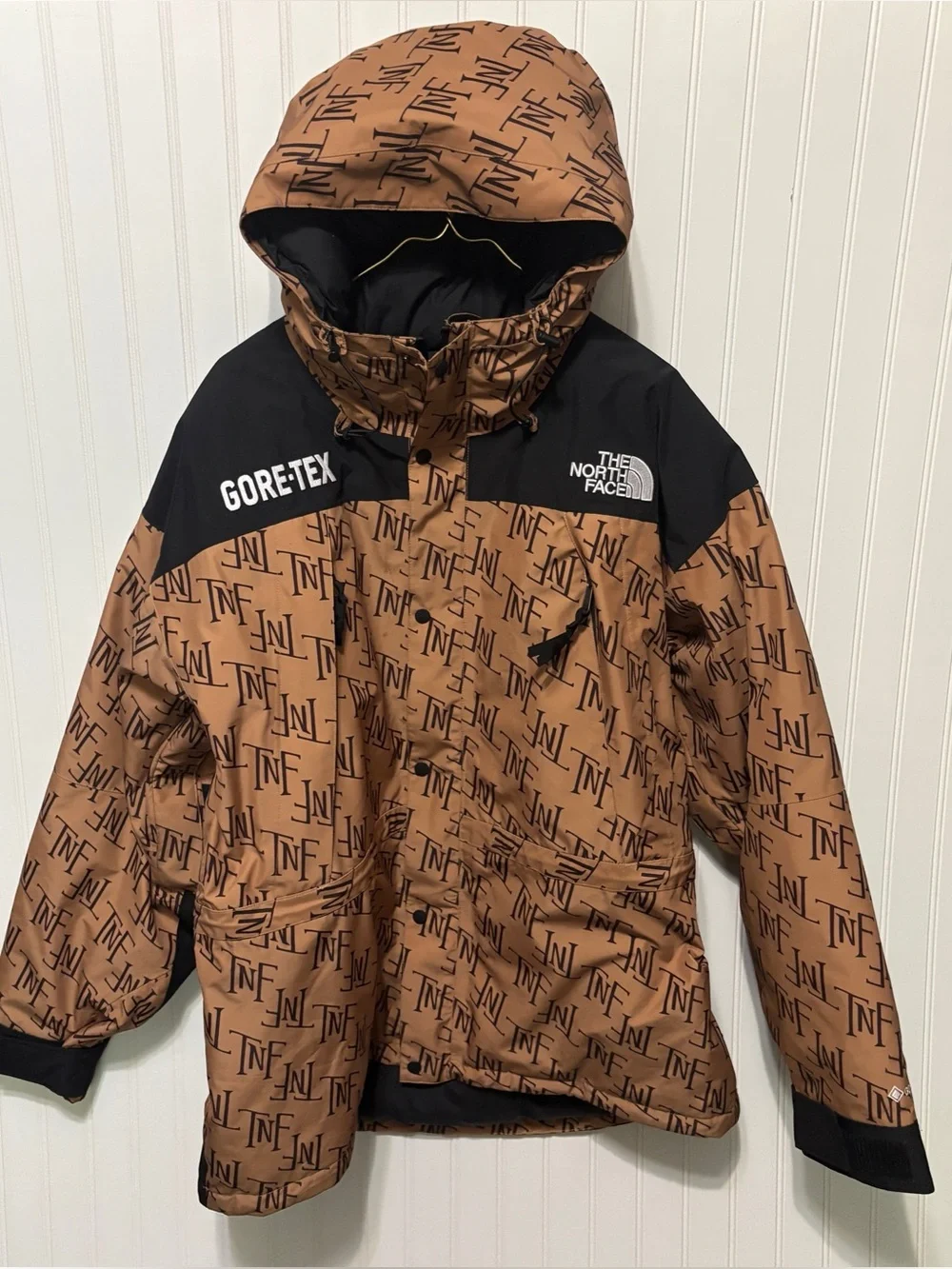 THE NORTH FACE TNF Gore Tex Mountain Guide Ski Brown Jacket Coat Mens Size XL